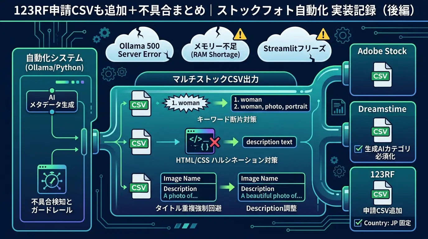 123RF申請CSV追加＋不具合まとめ