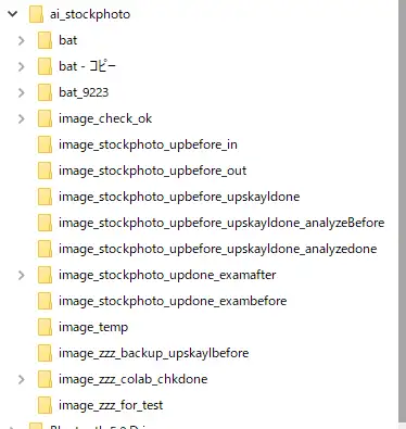 Adobeストックフォト管理フォルダ群