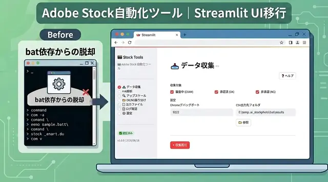 Adobe Stock自動化ツールをStreamlit UIに移行｜bat依存からの脱却とライセンス配布構成