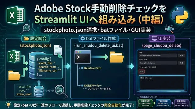Adobe Stock手動削除チェック（中編）｜stockphoto.json統合・bat・Streamlit UI組み込み