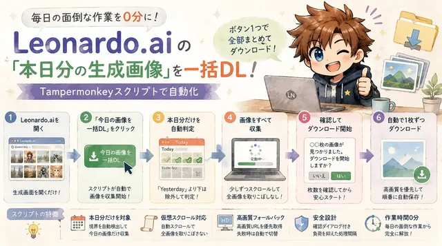 Leonardo.ai 本日分 一括ダウンロード｜インストール手順・使い方